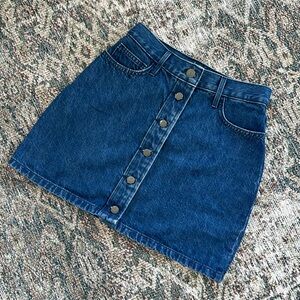 Wilfred Free Shania Button Denim Mini Skirt (Size 0)